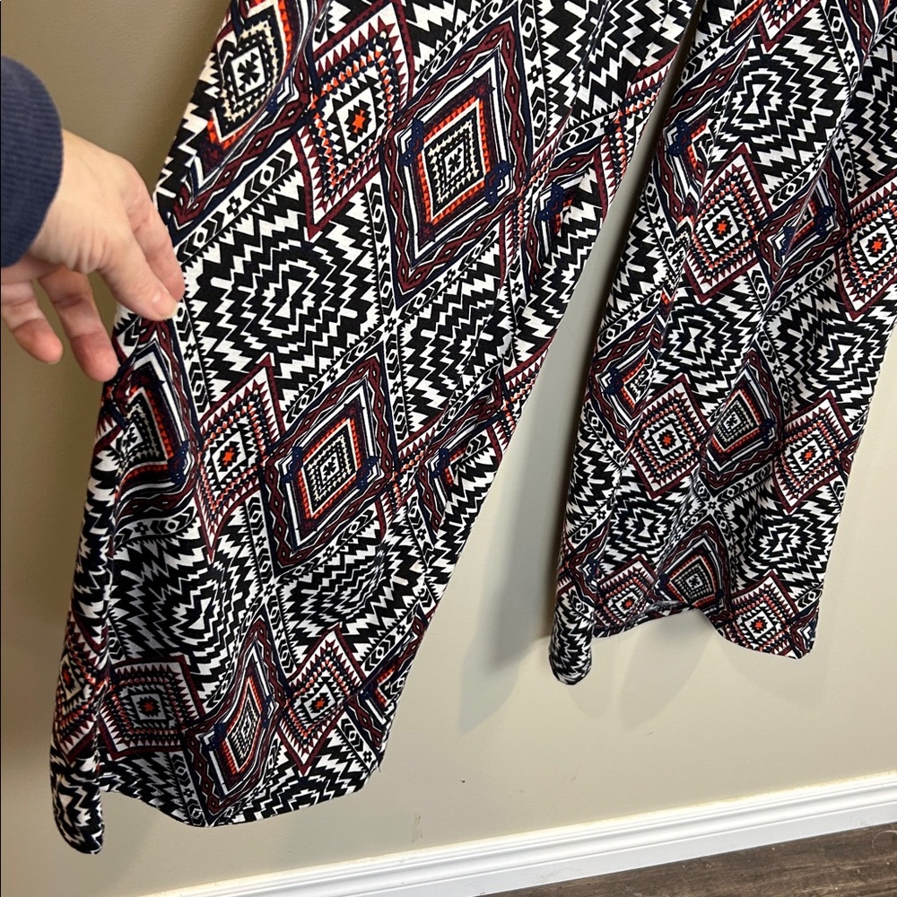 Vintage Boho Printed Wide-Leg‎ Palazzo Pants women’s size medium black burgundy - Picture 4 of 10